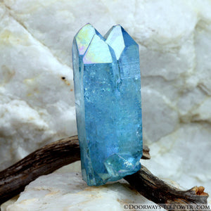 Aqua Aura Quartz Tantric Twin Time Link Crystal