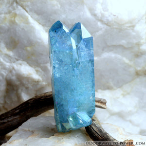 Aqua Aura Quartz Tantric Twin Time Link Crystal