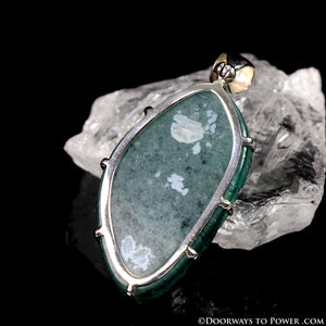 Aqua Aura Quartz Drusy Pendant Sterling Silver