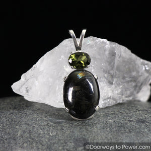 Nuummite Moldavite Pendant