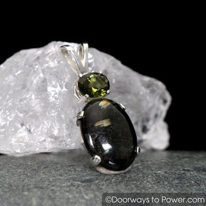 Nuummite Moldavite Pendant