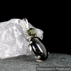 Nuummite Moldavite Pendant