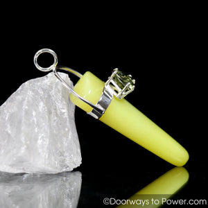 Healerite Moldavite Crystal Stone Pendant