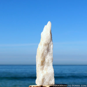 White Azeztulite Altar Stone w/ Golden Hues