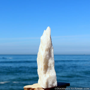White Azeztulite Altar Stone w/ Golden Hues