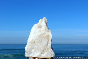 White Azeztulite Altar Stone w/ Golden Hues