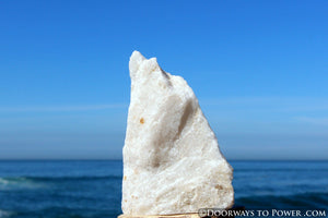 White Azeztulite Altar Stone w/ Golden Hues