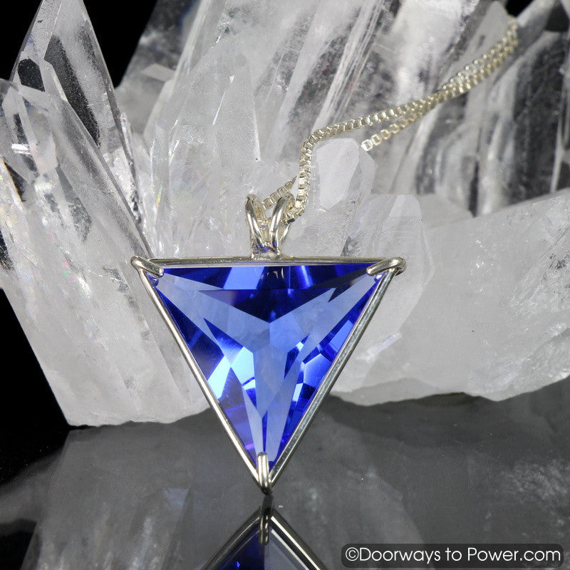 Siberian Blue Quartz Angelic Star Crystal Pendant