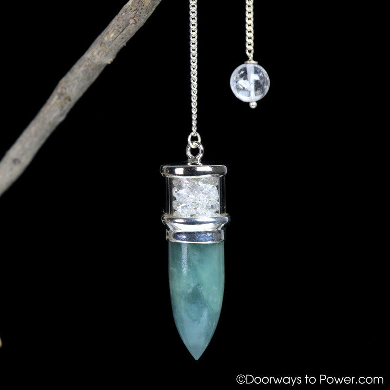 Aquamarine Herkimer Diamond Pendulum