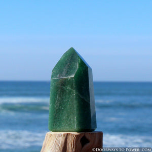 Green Aventurine John of God Blessed Crystal Point "Wealth & Prosperity"