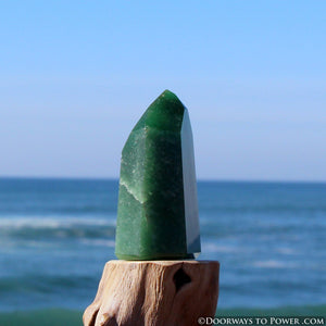 Green Aventurine John of God Blessed Crystal Point "Wealth & Prosperity"