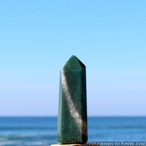 John of God Green Aventurine Pyrite & Quartz Channeling Crystal Point