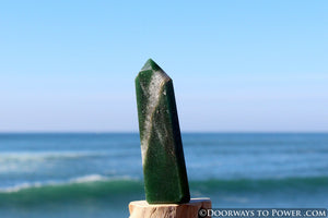 John of God Green Aventurine Pyrite & Quartz Channeling Crystal Point