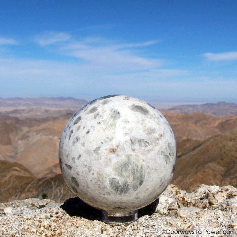 Moonstone Sphere 3.41" Rare & Incredible Markings