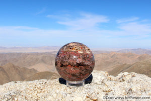 Cinnazez Azeztulite Gemstone Sphere 3.5" XL Azozeo Activated