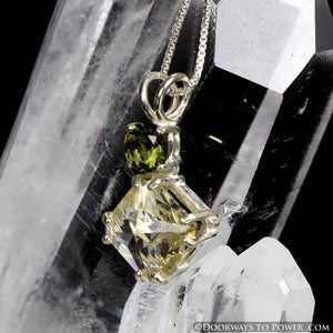 Golden Labradorite & Moldavite Mini Magician Stone Pendant