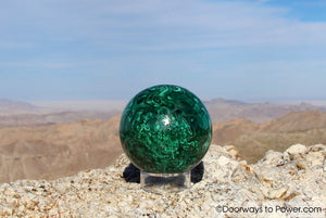 Malachite Crystal Sphere Congo 2.3" A +++ "Collectors Quality"