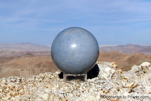 2.55" ANGELITE Crystal Sphere Peru "Spirit intelligence's"