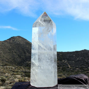 Exquisite 16.6" John of God Clear Casa Healing Crystal Point 22 lbs