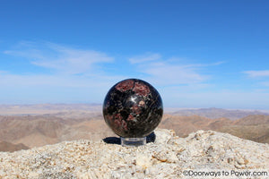 Red Ruby & Black Tourmaline Crystal Sphere 3.8"