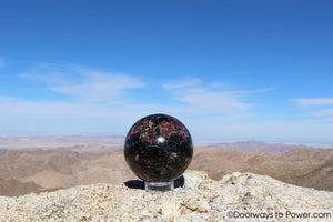 Red Ruby & Black Tourmaline Crystal Sphere 3.8"