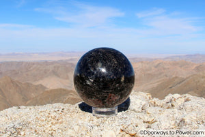 Red Ruby & Black Tourmaline Crystal Sphere 3.8"