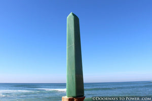14.5" John of God Green Aventurine Casa Crystal Point "Wealth & Prosperity"
