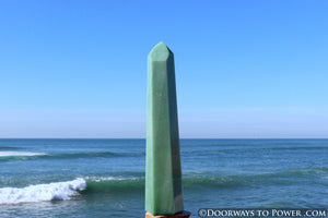 14.5" John of God Green Aventurine Casa Crystal Point "Wealth & Prosperity"