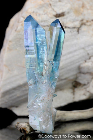 Aqua Aura Arkansas Quartz Pleiadian Starbrary Dow Twin Crystal Points