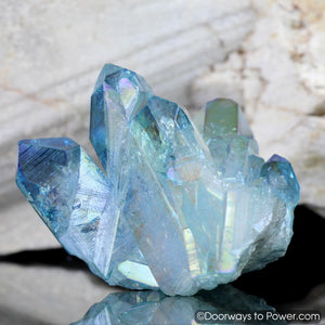 Aqua Aura Arkansas Quartz Pleiadian Starbrary Crystal Cluster