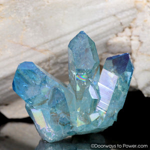 Aqua Aura Arkansas Quartz Pleiadian Starbrary Crystal Cluster