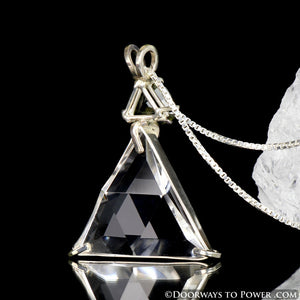 Clear Quartz & Moldavite Star of David Vogel Crystal Pendant