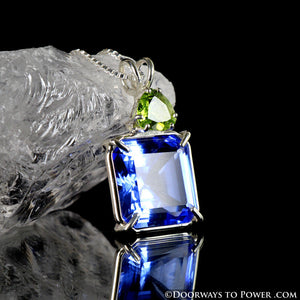 Siberian Blue Quartz & Andara Crystal Earth Heart Pendant