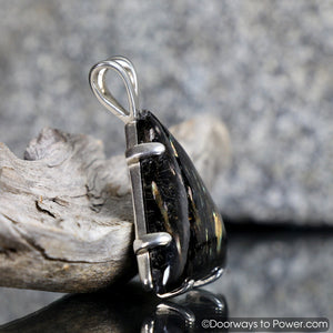 Nuummite Triangle Crystal Pendant Rare A +++ Top Quality