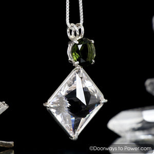 Danburite & Moldavite Magician Stone Pendant