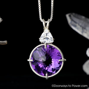 Amethyst Quartz & Danburite Radiant Heart Crystal Pendant