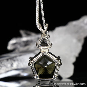 Moldavite Pendant Star of Venus Pendant Phenacite Pendant Synergy 12 Stone