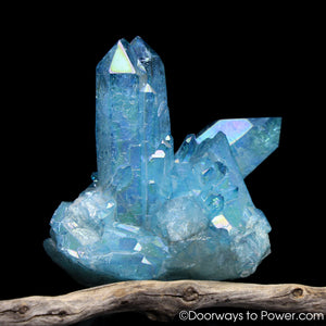 Aqua Aura Quartz Record Keeper Tantric Twin Crystal Cluster