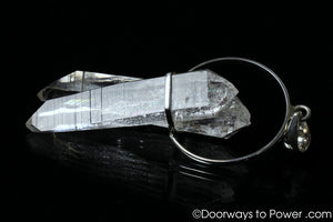 Extraordinary Colombian Lemurian Tantric Twin & Green Tourmaline Crystal Pendant