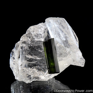 Green Tourmaline in Quartz Crystal 'Perfection' A +++
