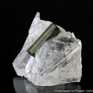 Green Tourmaline in Quartz Crystal 'Perfection' A +++