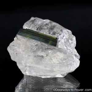 Green Tourmaline in Quartz Crystal 'Perfection' A +++