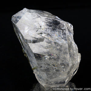 Incredible Green Tourmaline in Quartz Crystal w/ Record Keeper