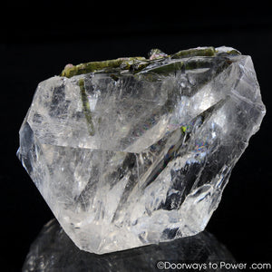 Incredible Green Tourmaline in Quartz Crystal w/ Record Keeper