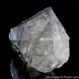 Incredible Green Tourmaline in Quartz Crystal w/ Record Keeper