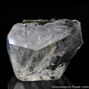 Incredible Green Tourmaline in Quartz Crystal w/ Record Keeper