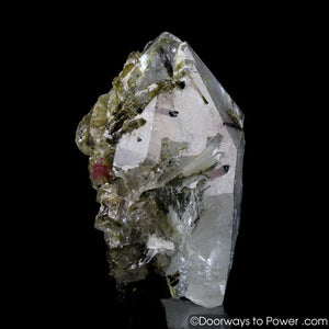 Pink & Green Tourmaline in Quartz Crystal Point 'Steadfast Spirit' A +++