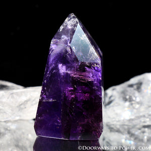 John of God Amethyst Crystal Point w/ Devic Temple