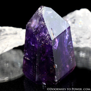 John of God Amethyst Crystal Point w/ Devic Temple