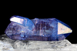 Tanzine Aura Himalayan Quartz Channeling Record Keeper Crystal - Rare